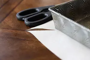 Parchment paper cut at the edges